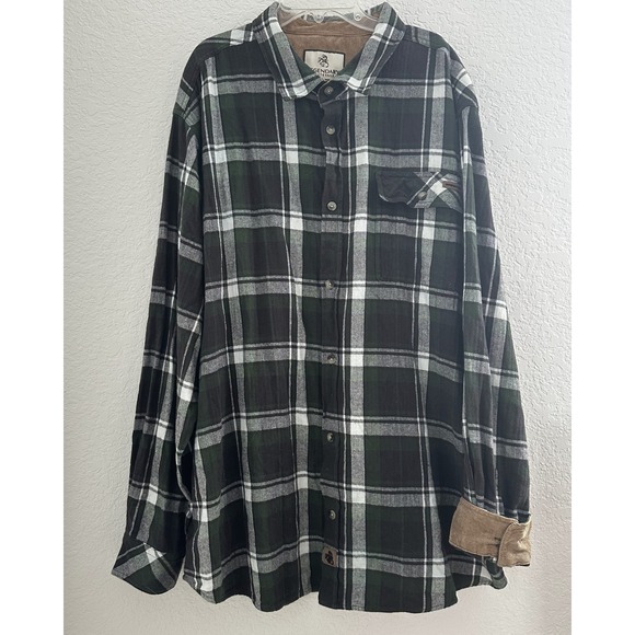 Legendary Whitetails Flannel Shirt Mens 2XT Plaid Green Farm Chores Utility - Picture 1 of 11